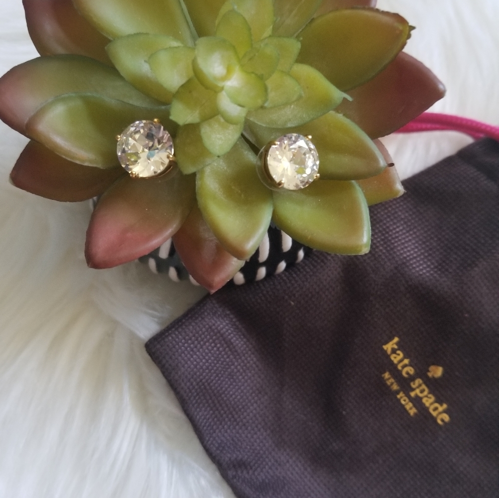 KATE SPADE GORGEOUS GUMDROP CLEAR EARRINGS